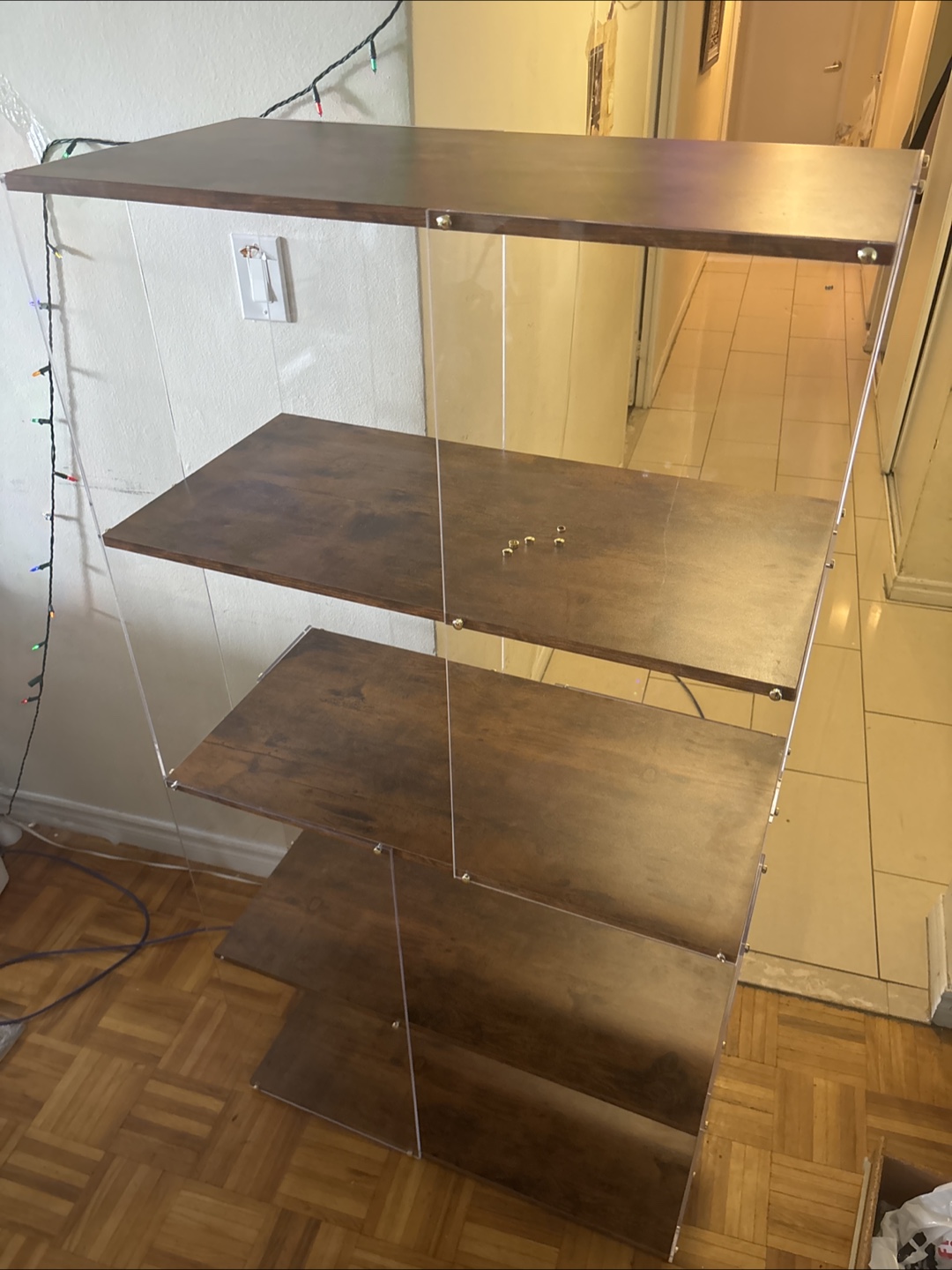 Modern Acrylic and Wood Shelving Unit - photo 3