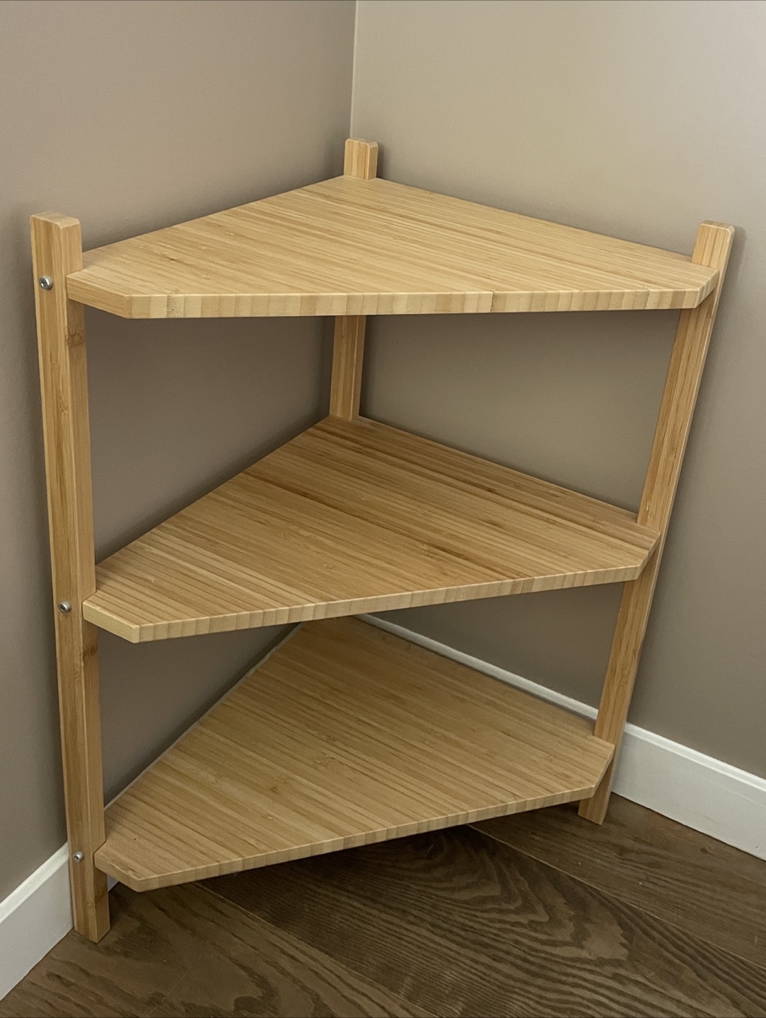 IKEA RÅGRUND Three-Tier Corner Shelf - Bamboo
