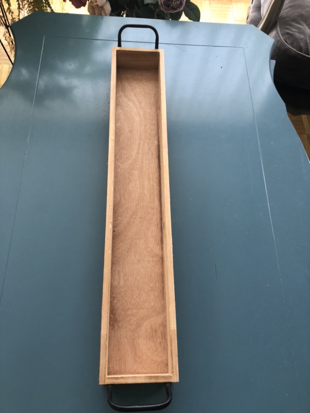 Long Wooden Tray with Metal Handles - photo 4