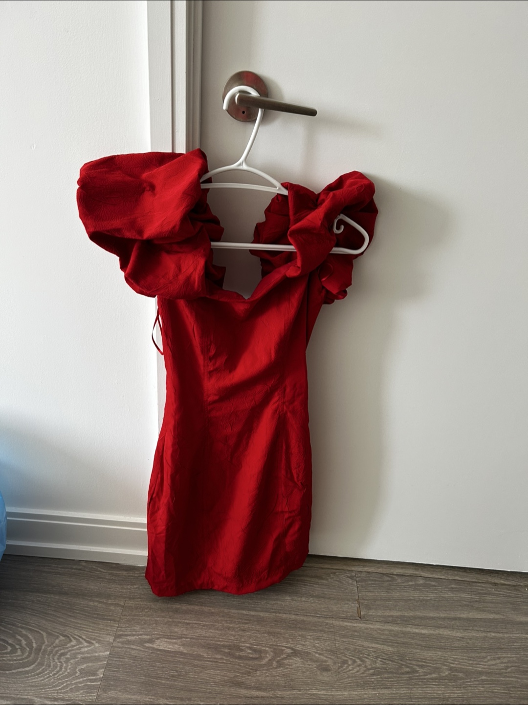 Red Puff Sleeve Mini Dress - photo 5