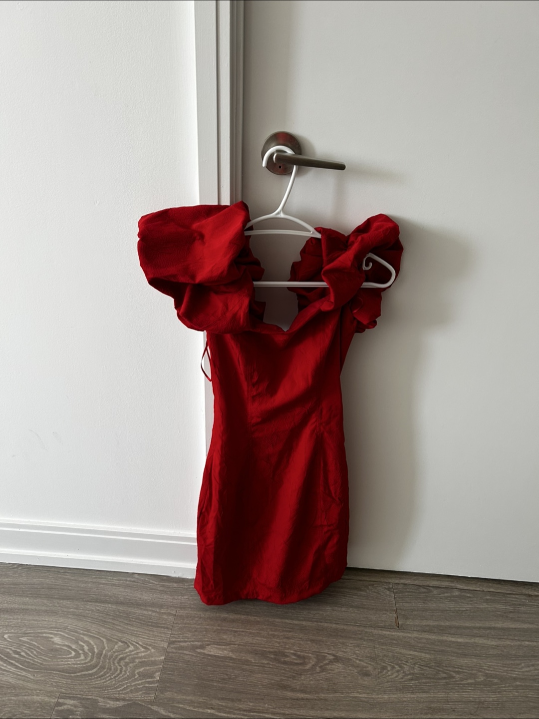 Red Puff Sleeve Mini Dress - photo 4