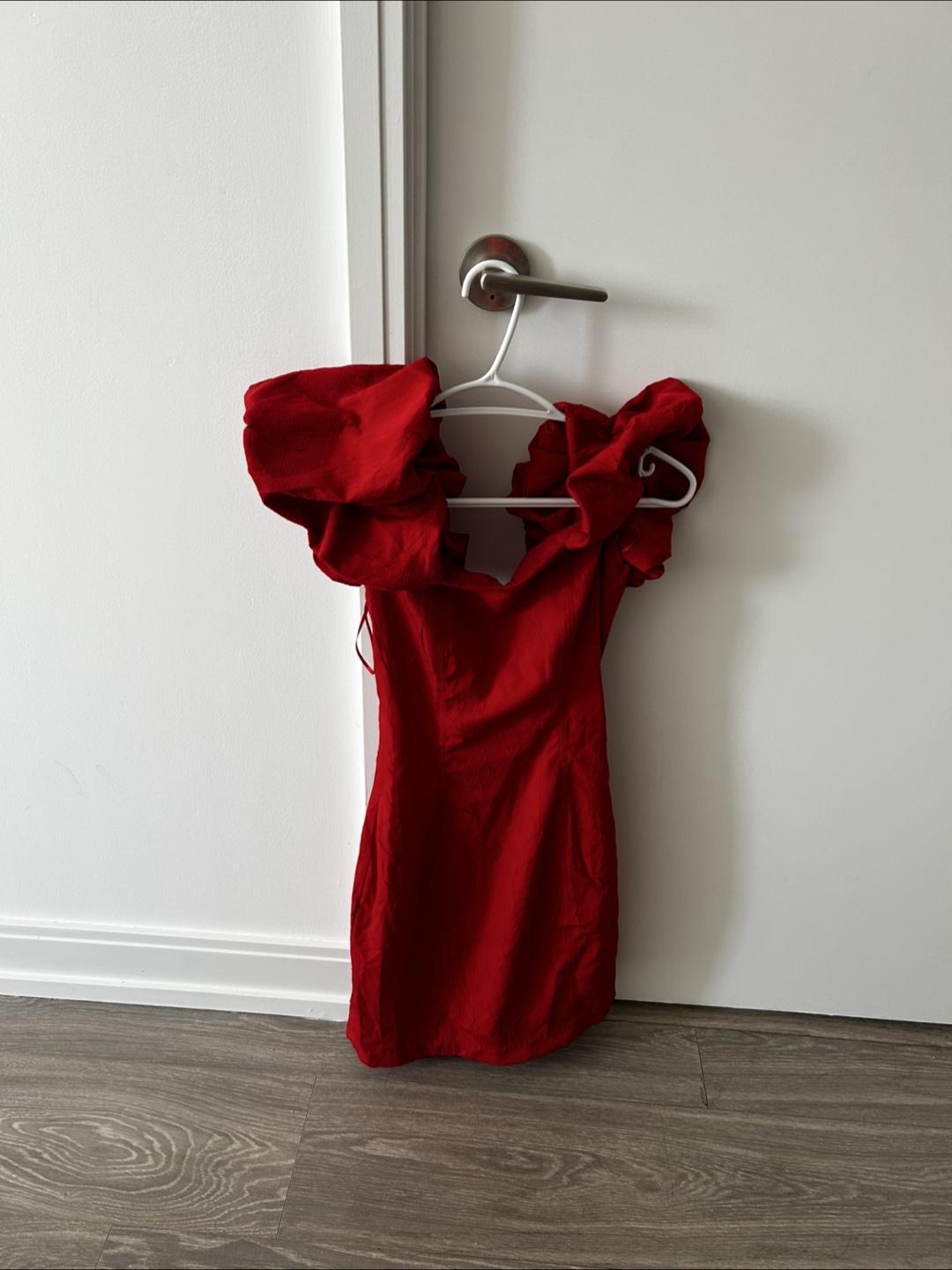 Red Puff Sleeve Mini Dress - photo 3