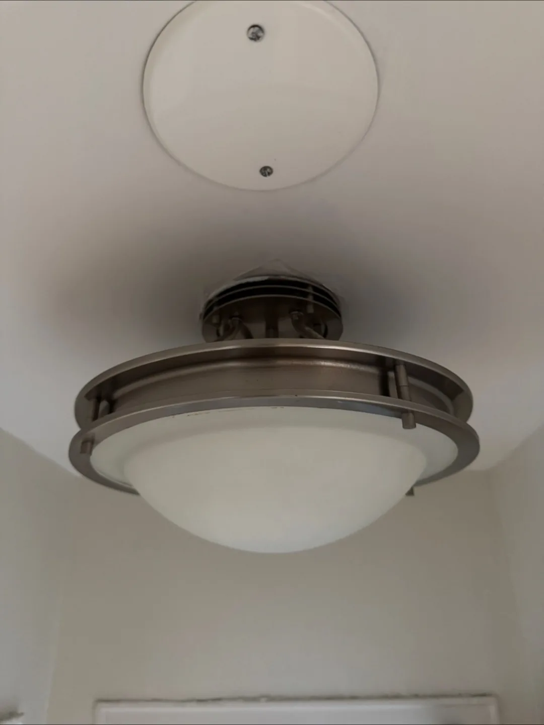 Modern Brushed Nickel Flush Mount Ceiling Light Fixture thumbnail