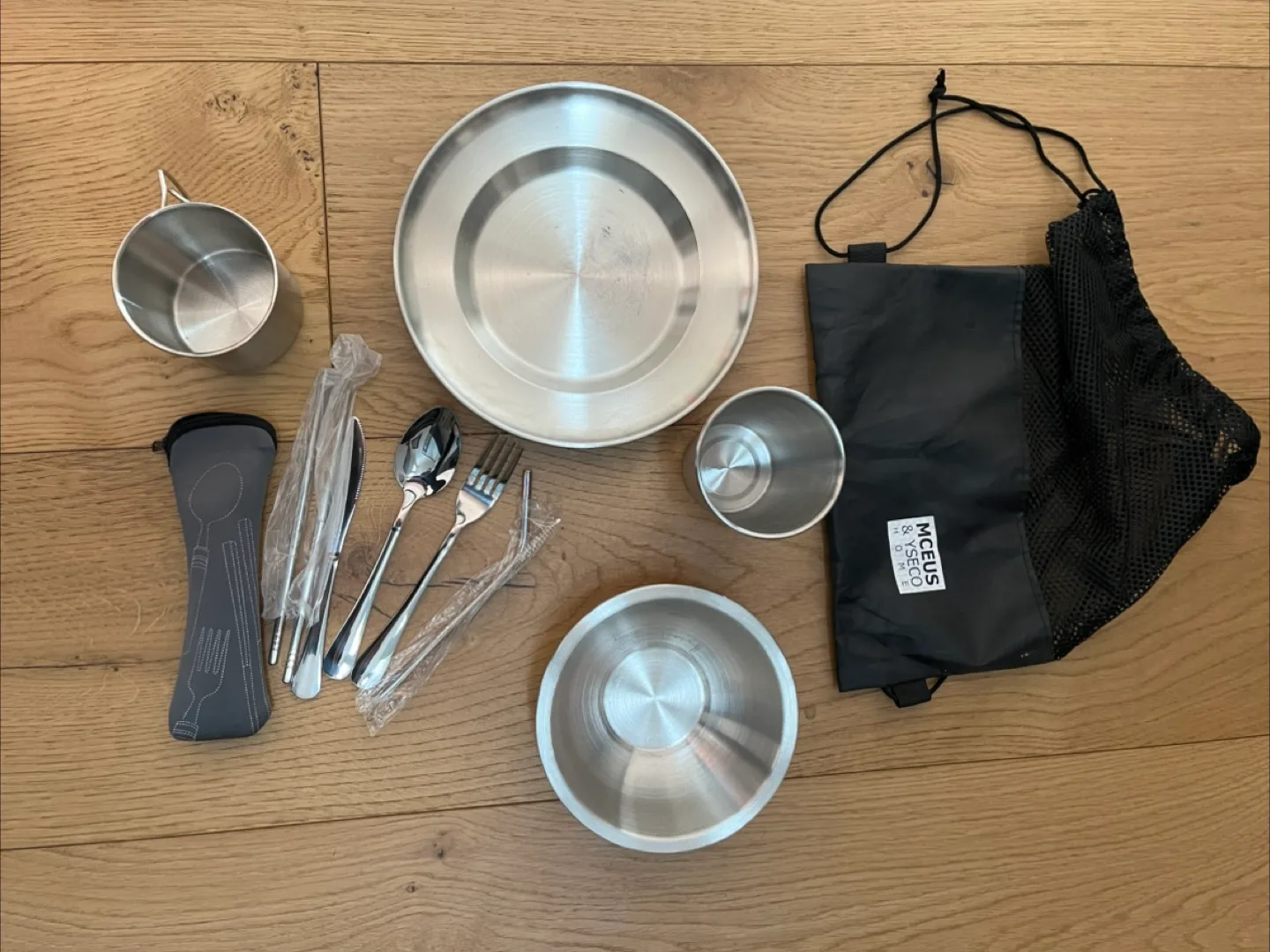 Camping Mess Kit - Stainless Steel thumbnail