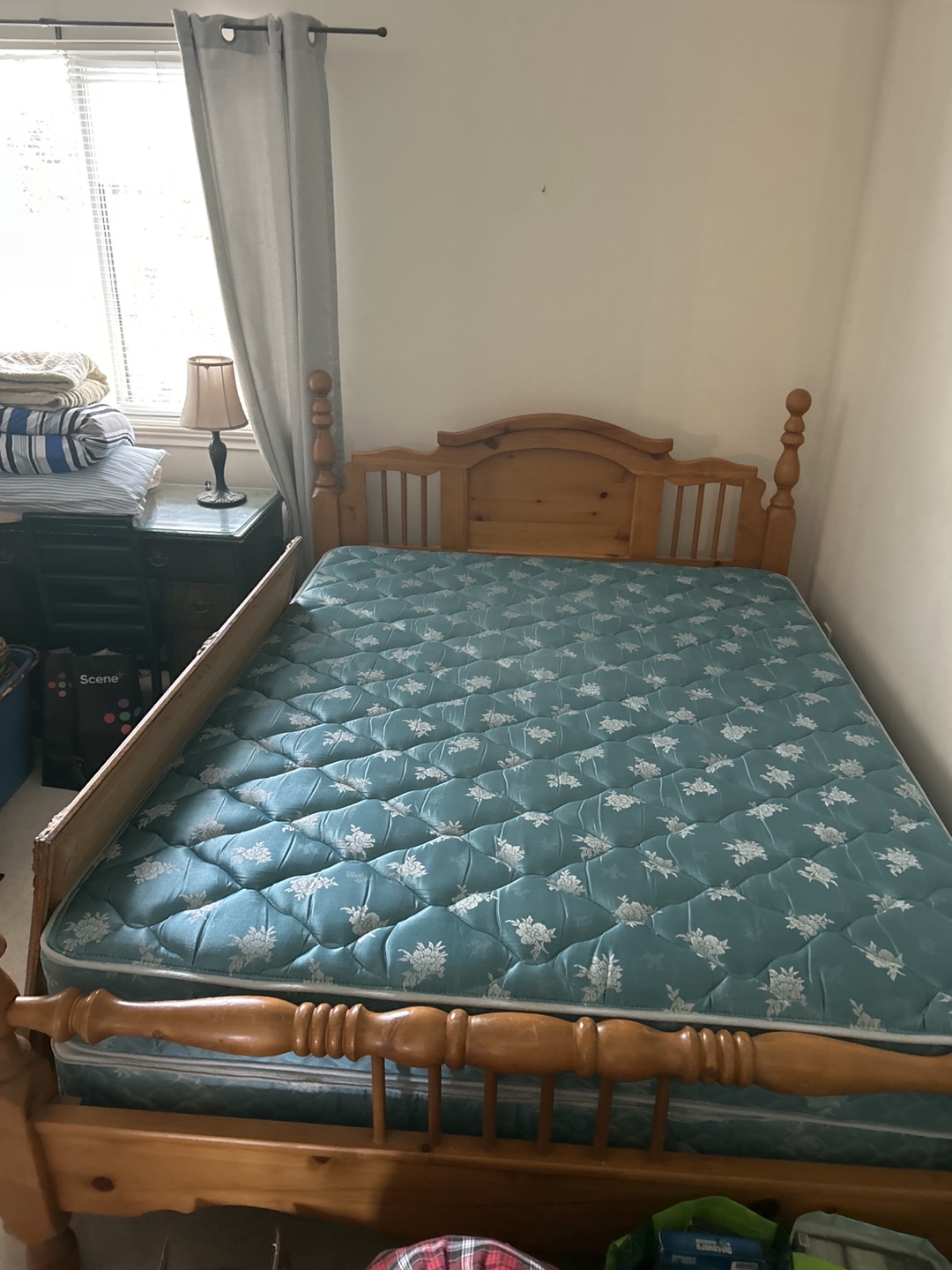 Double bed frame with mattress - photo 2