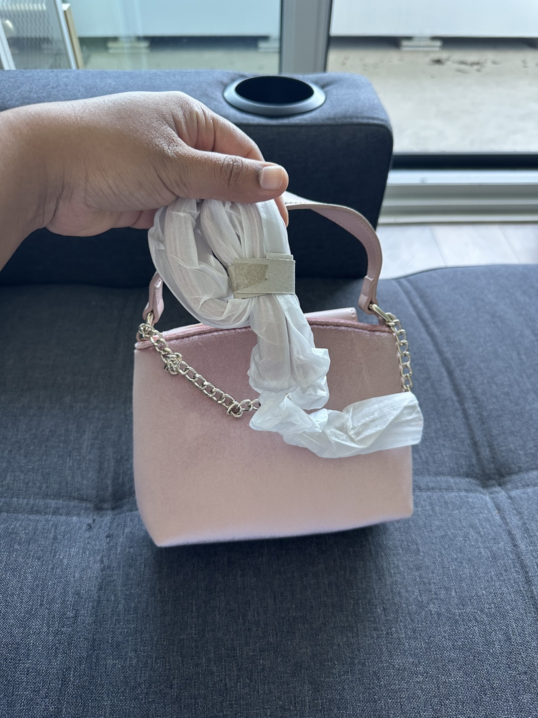 GUESS Pink Velvet Mini Satchel Bag - photo 3