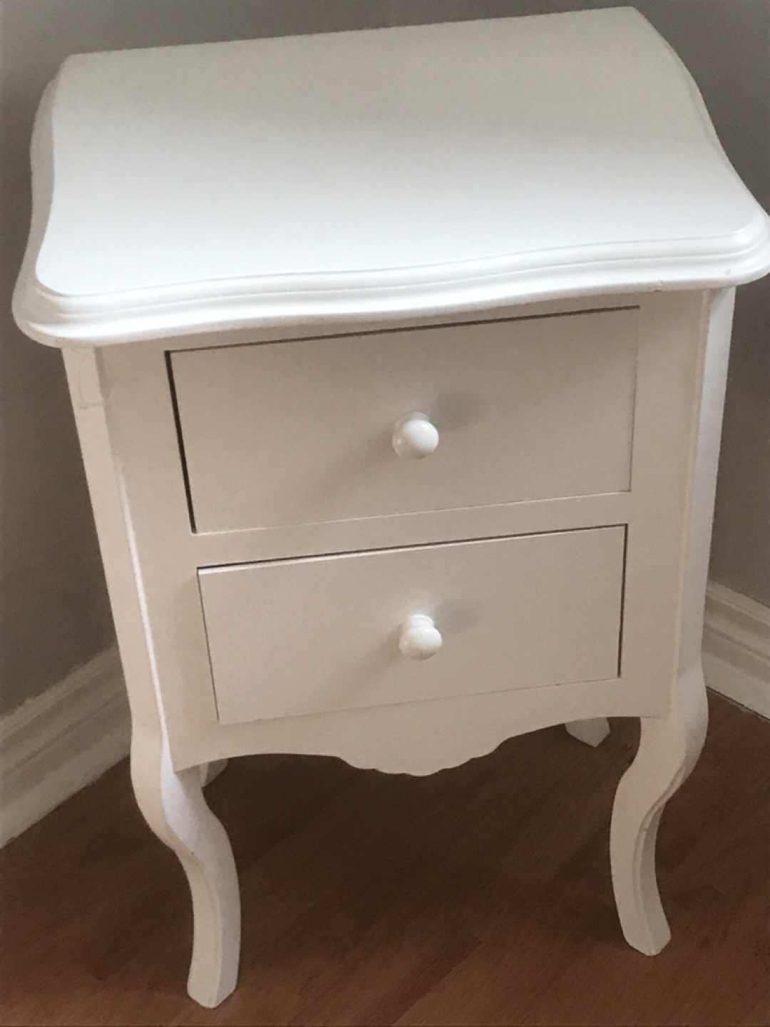 White Two-Drawer Nightstand