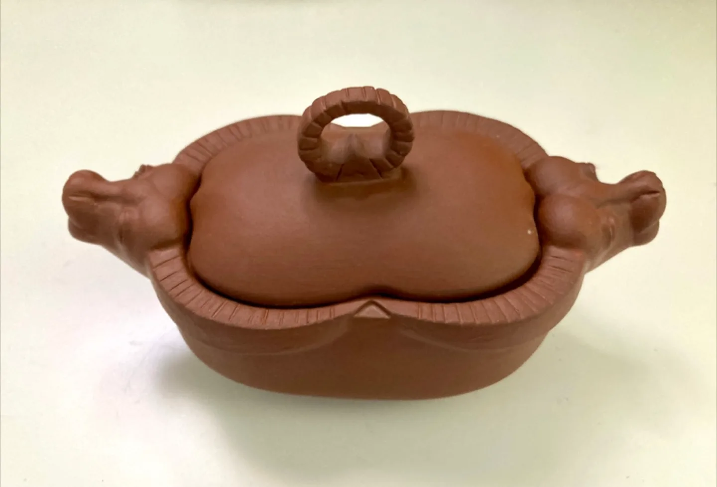 Vintage Japanese red clay trinket box image indicator(3)