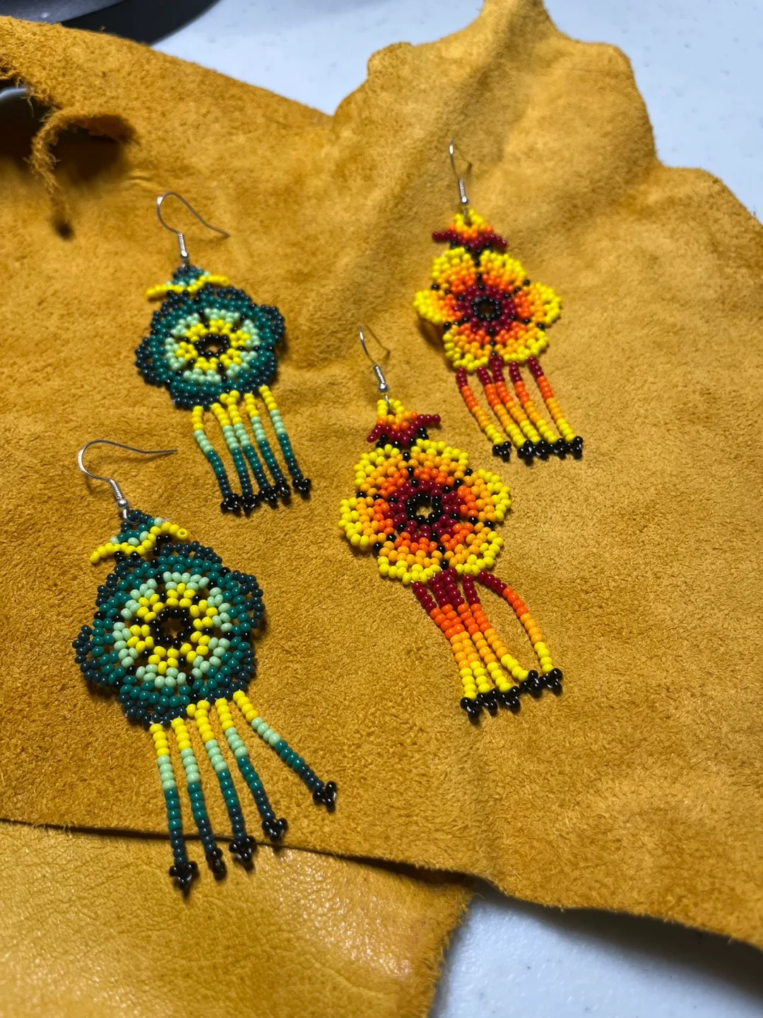 Beaded Flower Earrings thumbnail