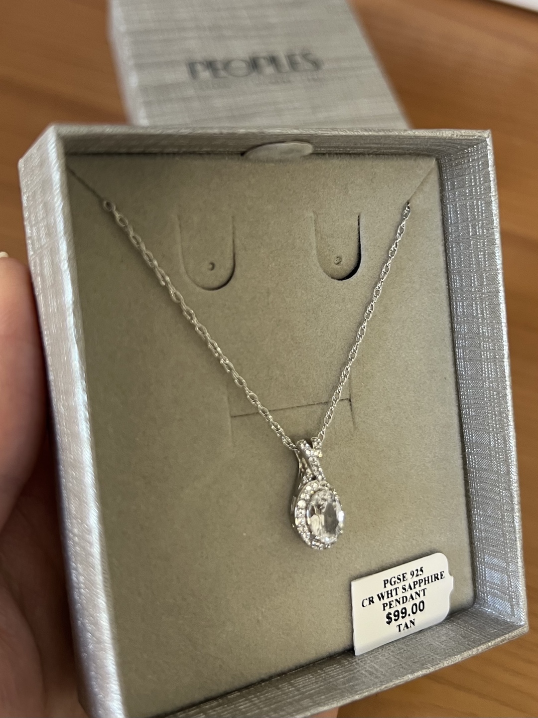 People's Jewellers White Sapphire Pendant Necklace - photo 2