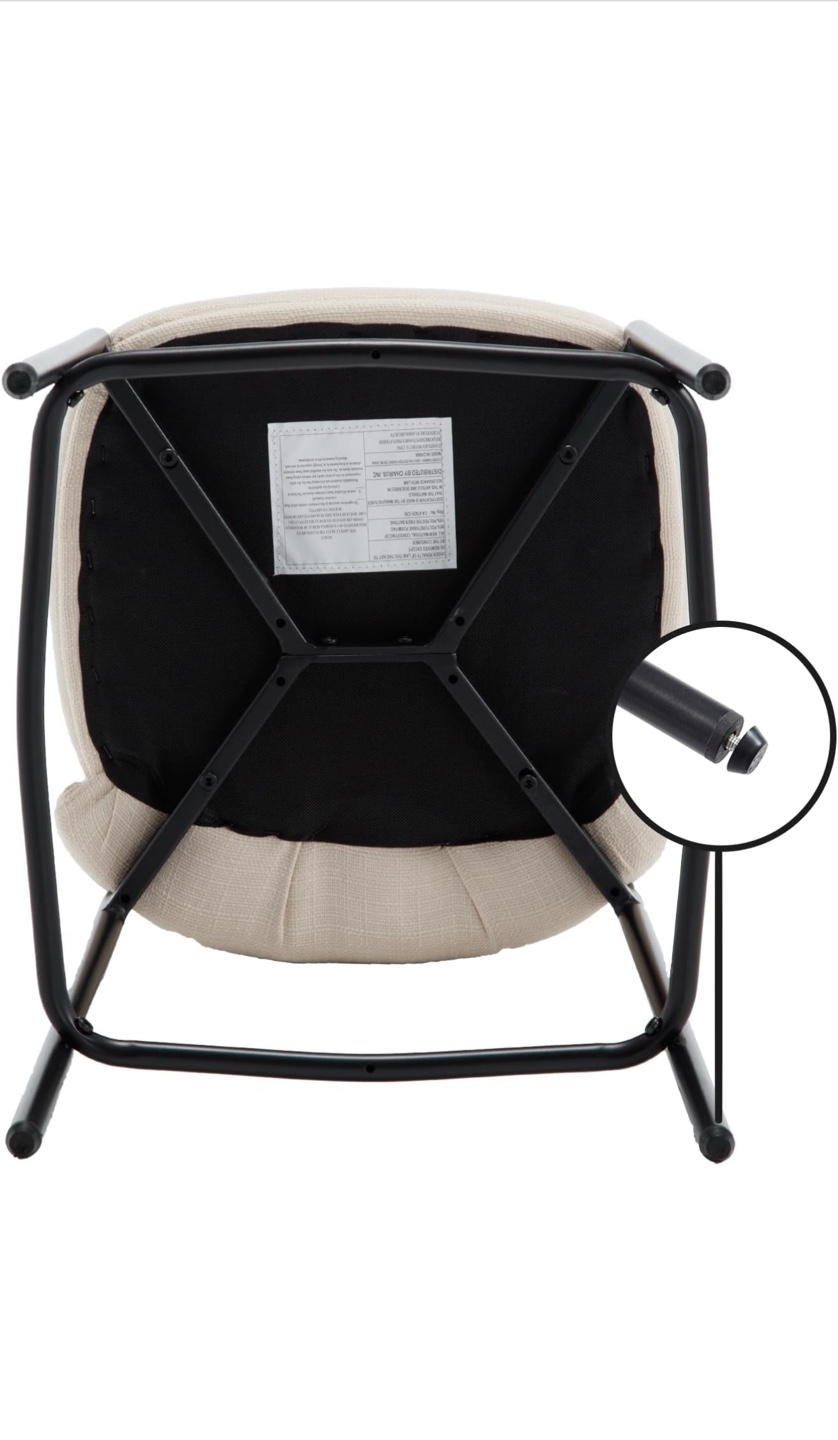 Pair of Modern Counter Stools, Beige Fabric - photo 5