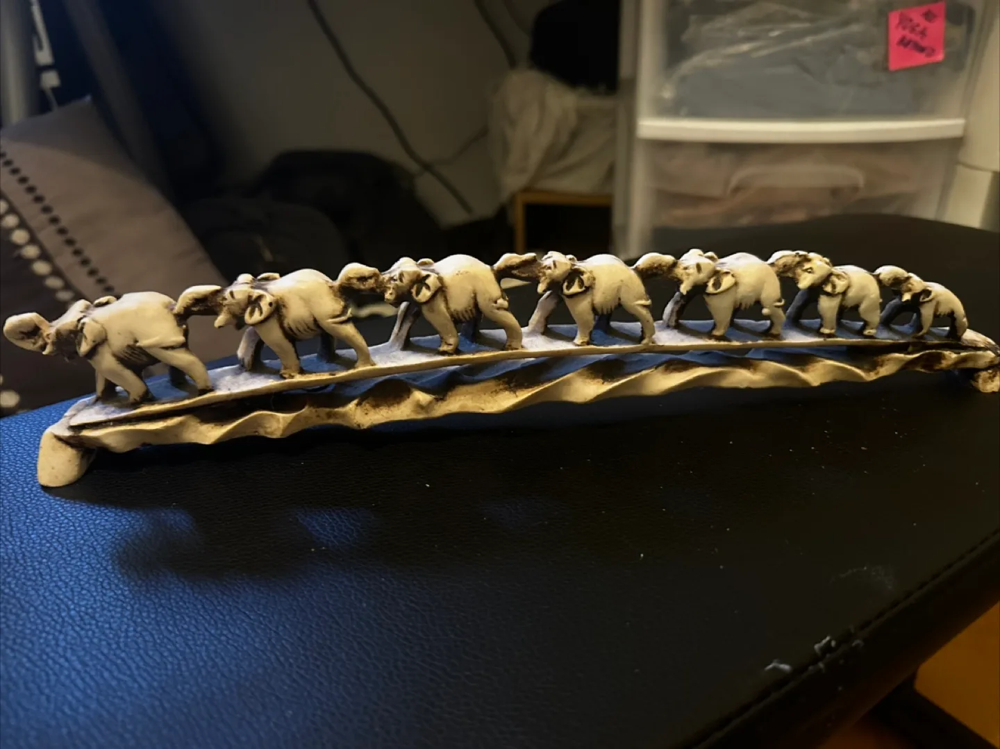 Elephant Figurine - Nine Elephants Walking thumbnail