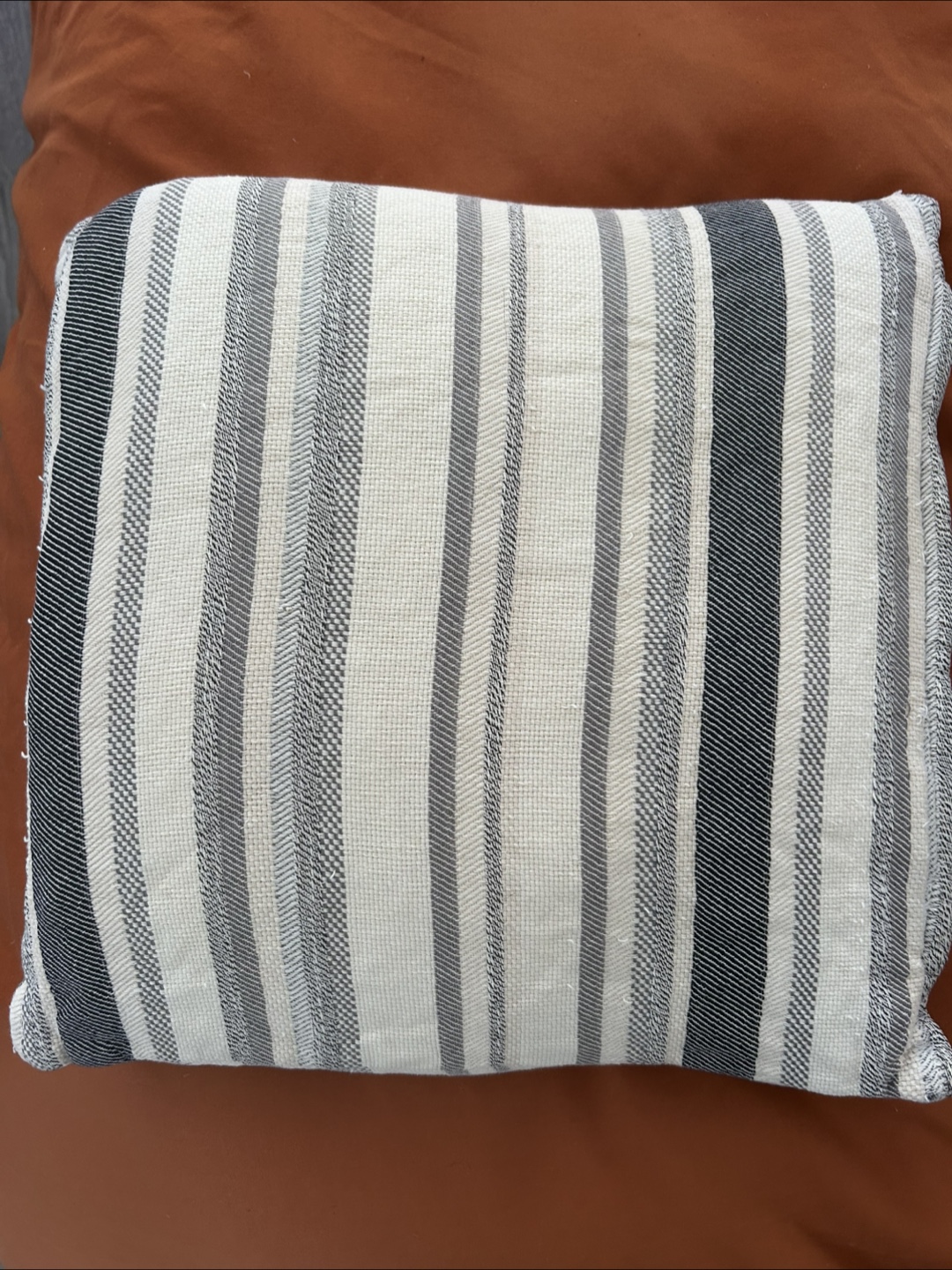 Two Decorative Throw Pillows - Black and White Stripes - photo 2