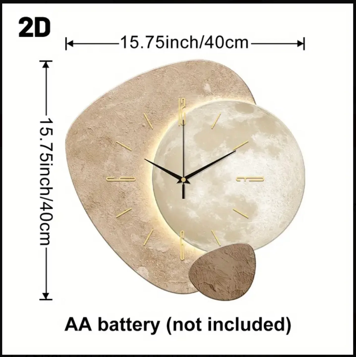 Modern Moon Phase Wall Clock - Beige image indicator(3)