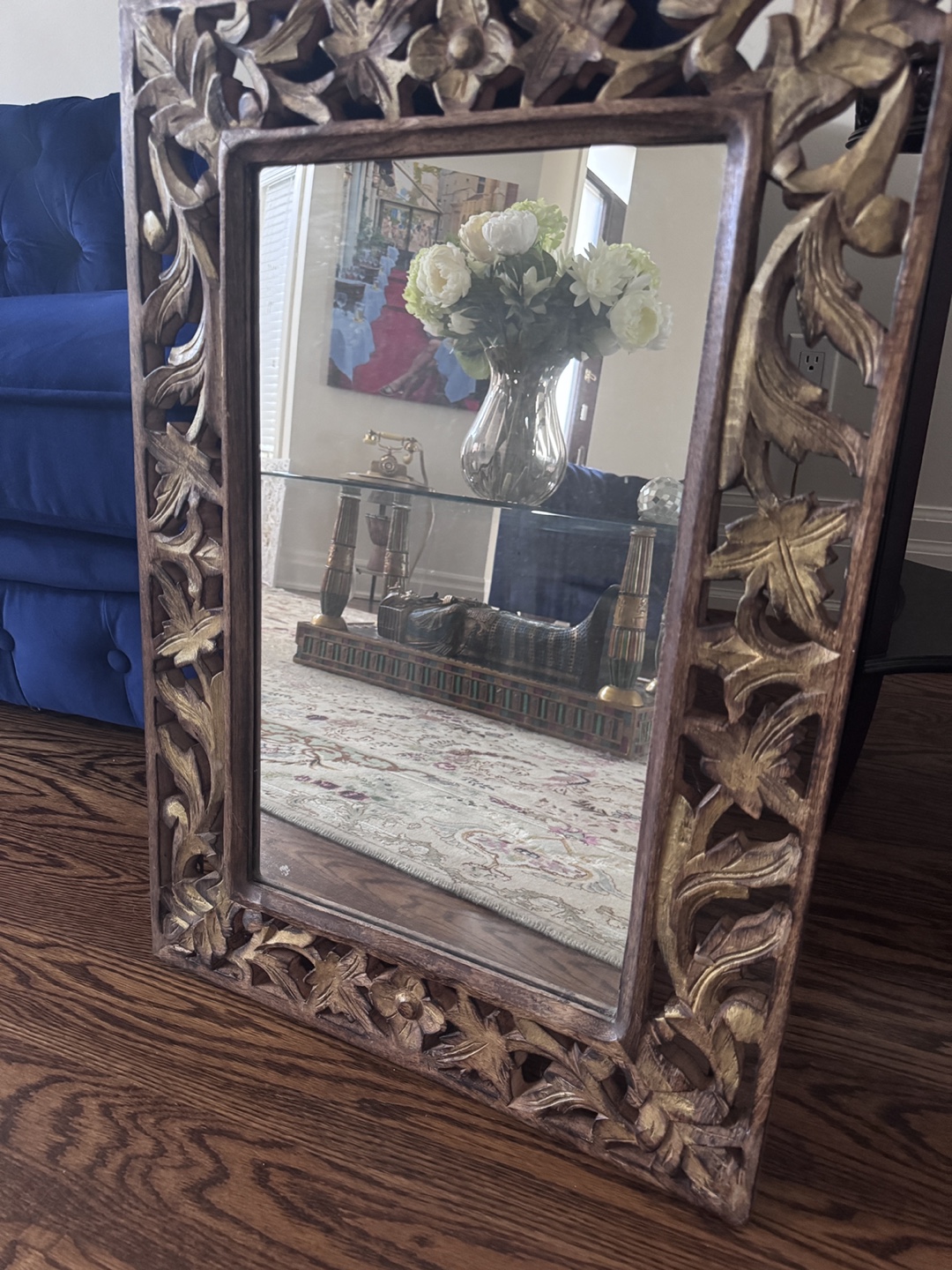 Wood frame mirror