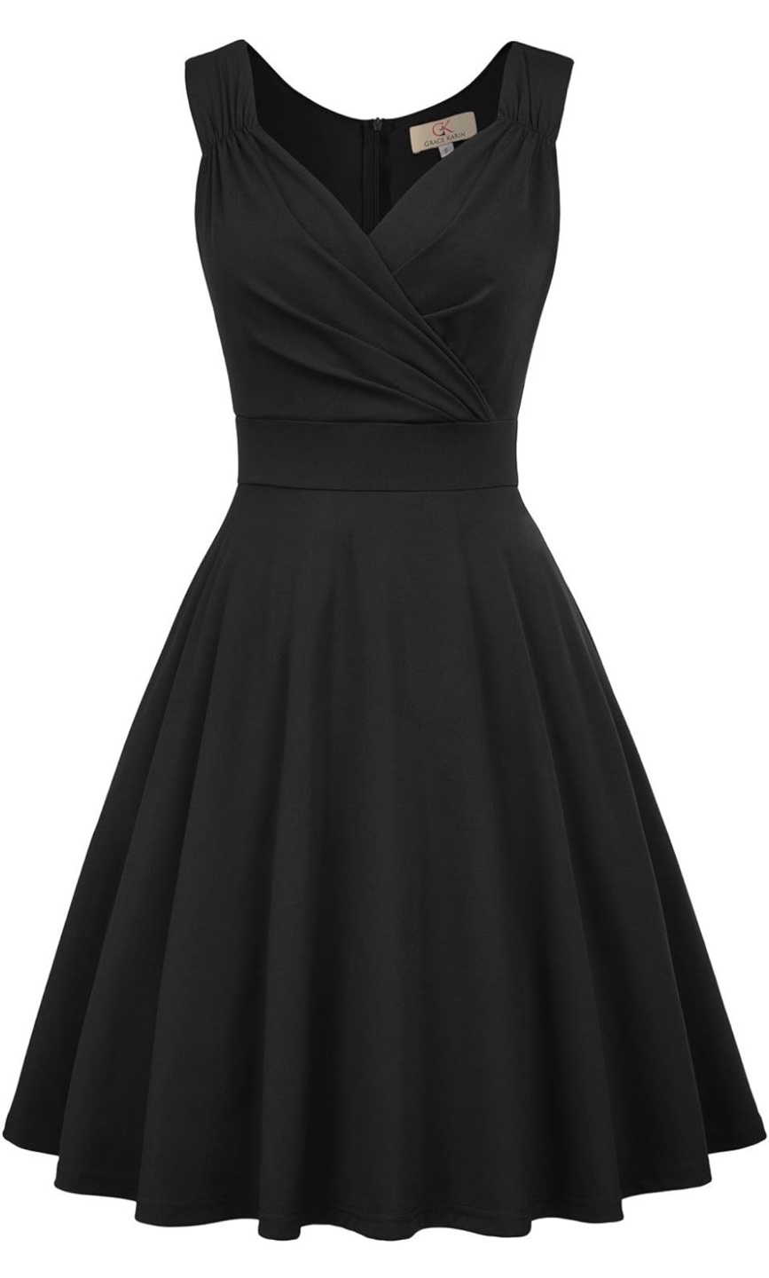 NEW! GRACE KARIN V-Neck A-line Sleeveless Fit and Flare Dress - photo 3