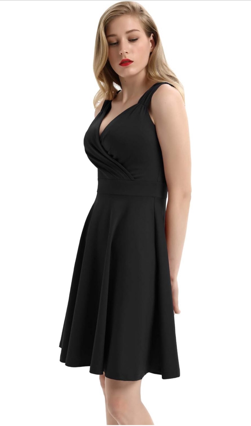 NEW! GRACE KARIN V-Neck A-line Sleeveless Fit and Flare Dress
