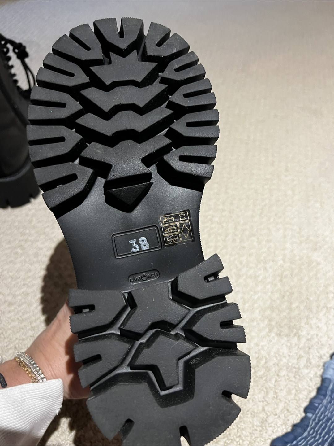 Black Leather Lace-Up Platform Boots - photo 5
