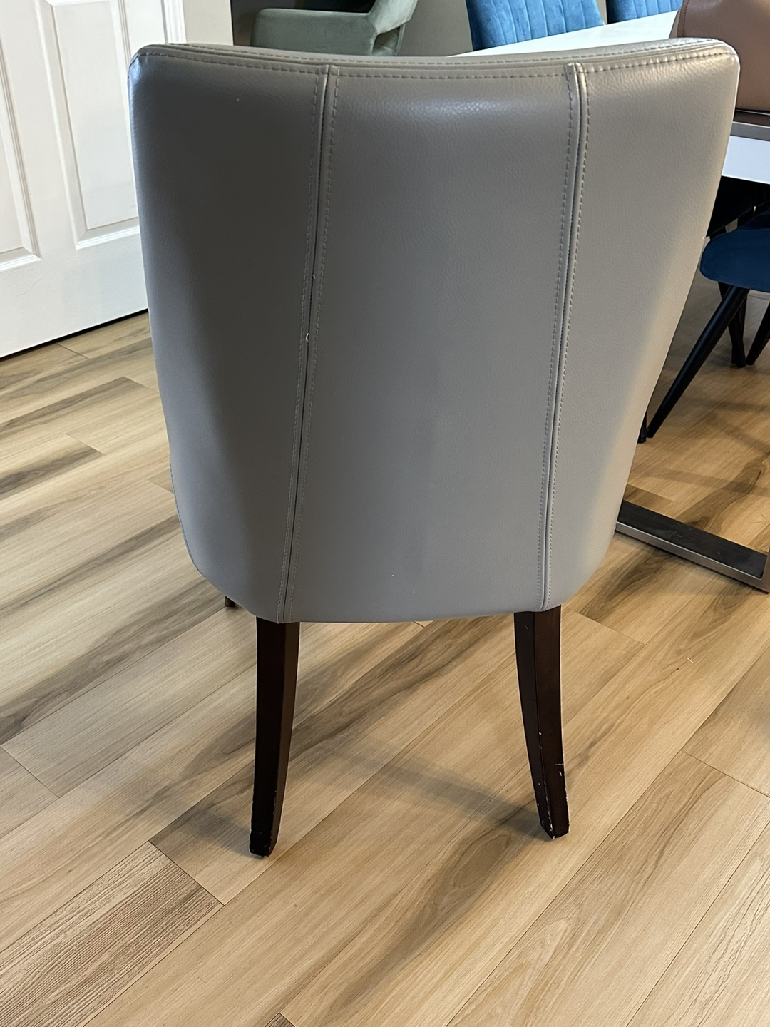 Grey Leather Dining Chair (pair) - photo 2