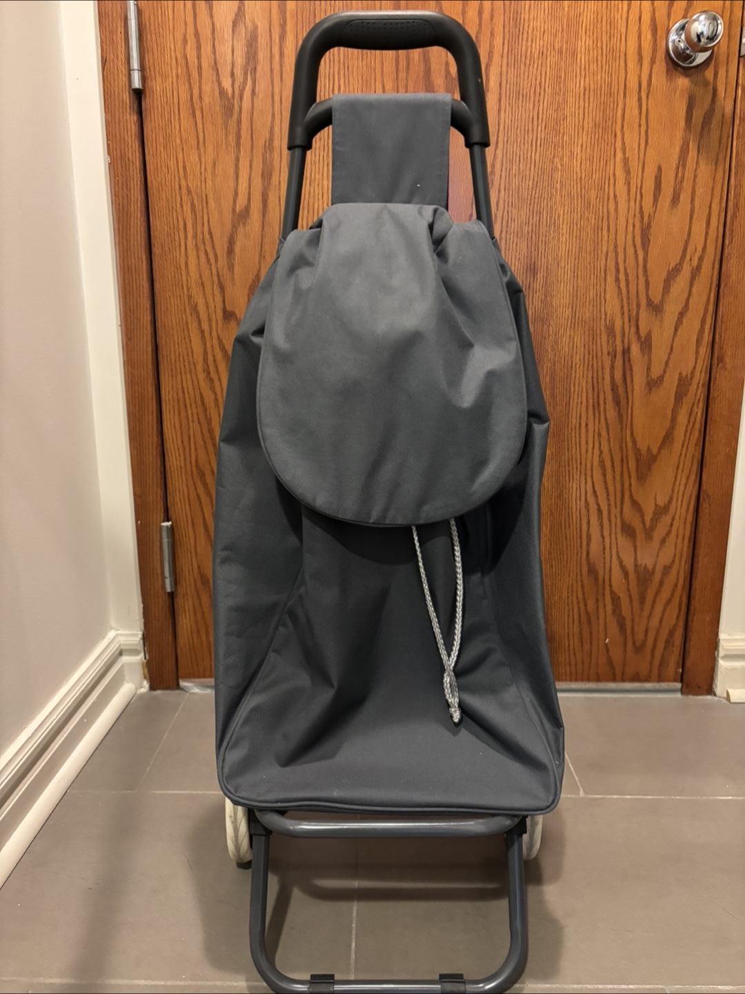 Grey Rolling Shopping Cart