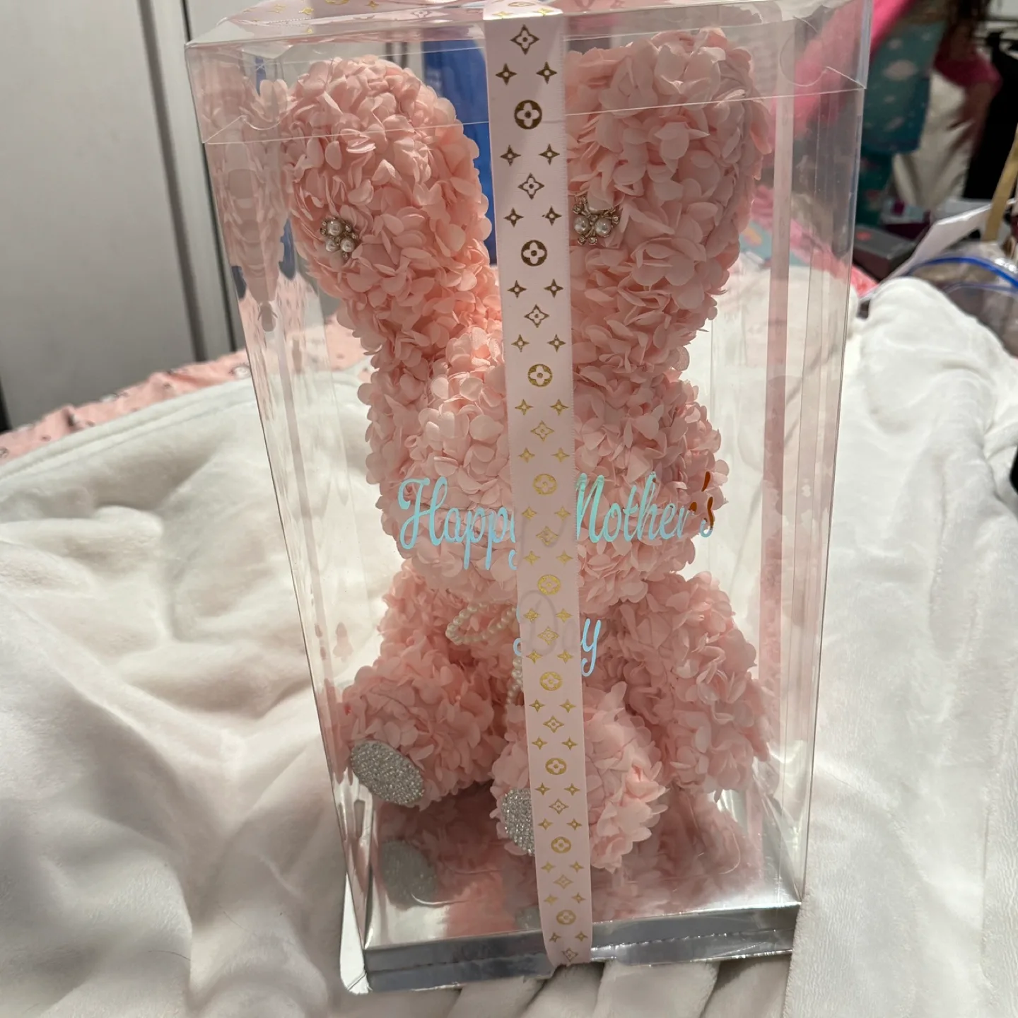 Pink Rose Petal Bunny in Gift Box thumbnail