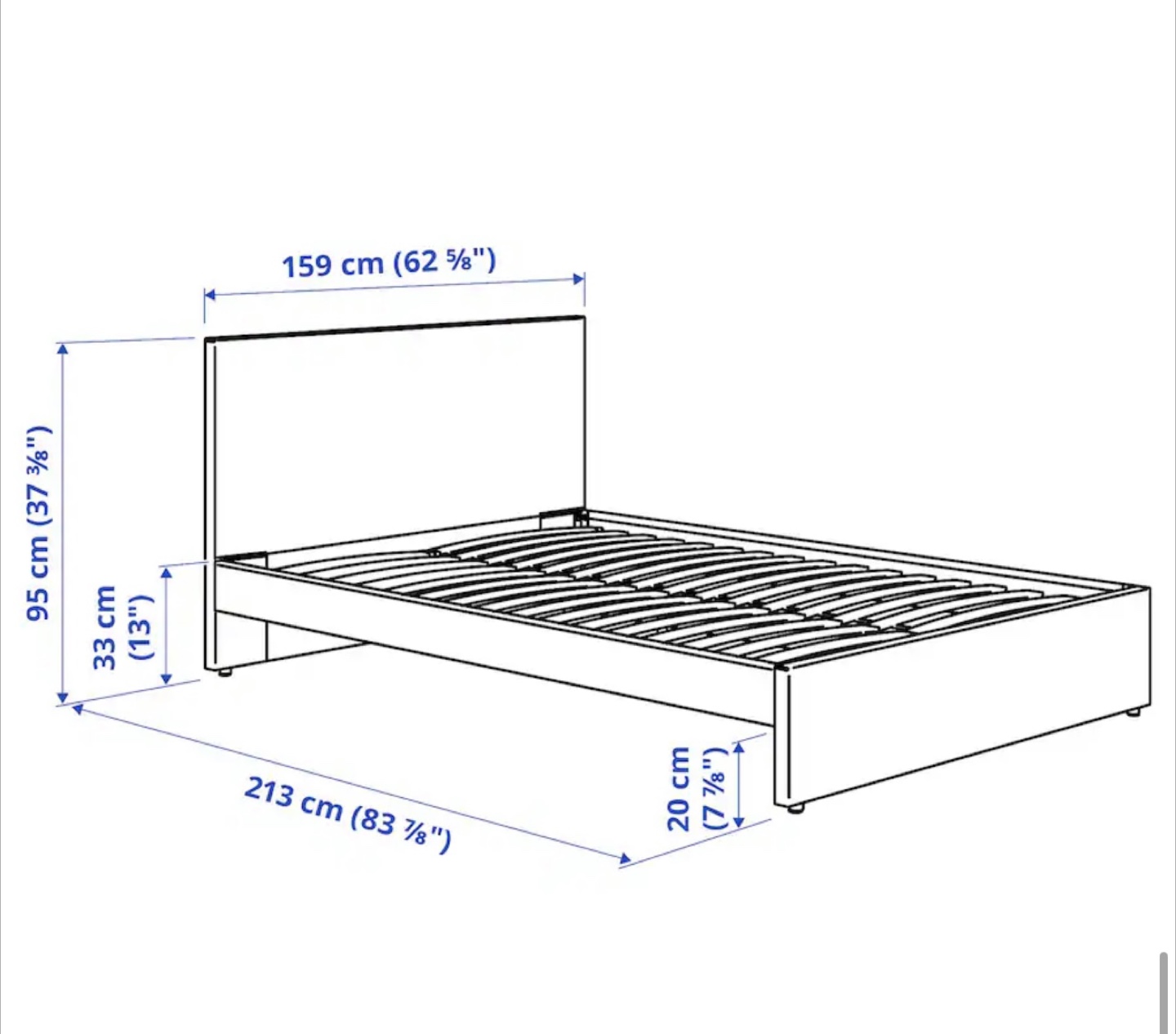 IKEA MALM Queen Bed Frame with Kingsdown Mattress - photo 2