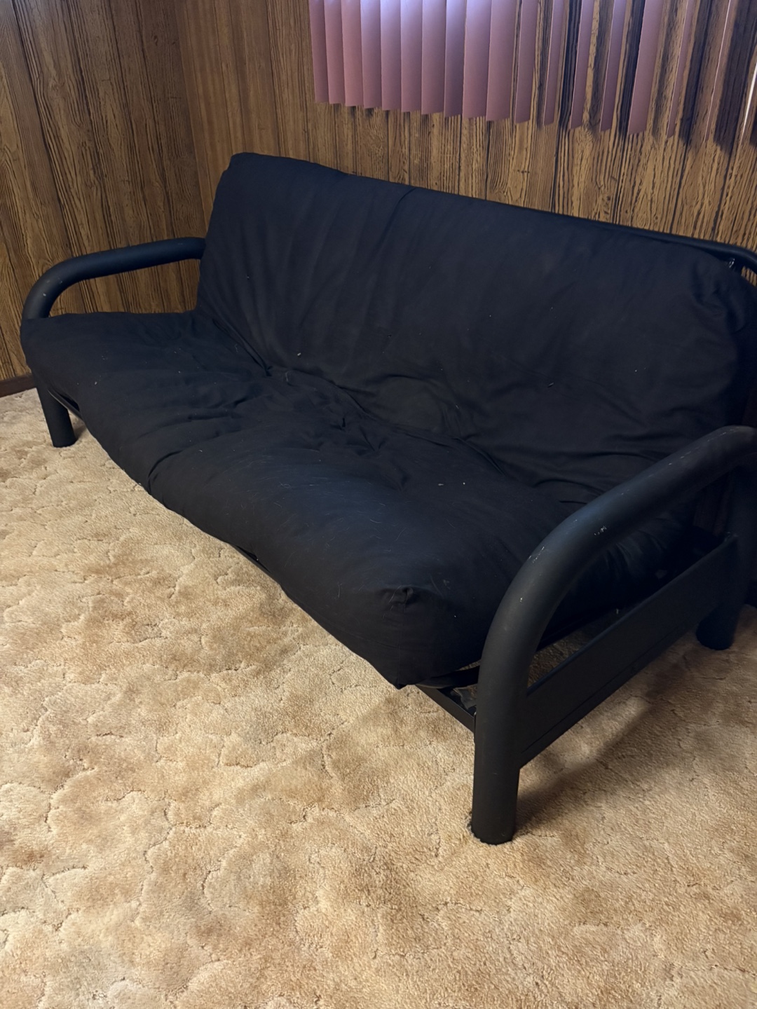 Black Futon Frame with Mattress
