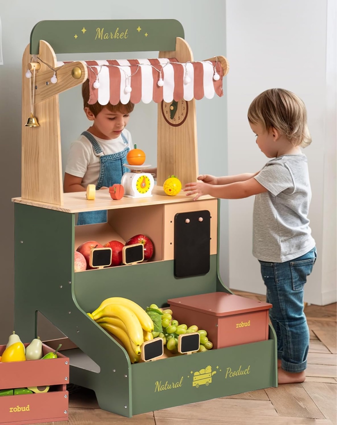 Brand new Kids Wooden Market Play Stand Toy - photo 2