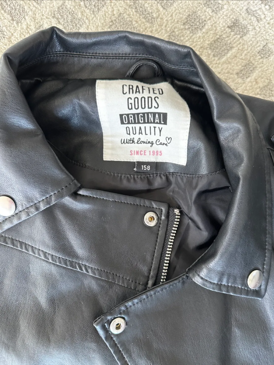 Black Faux Leather Jacket image indicator(3)