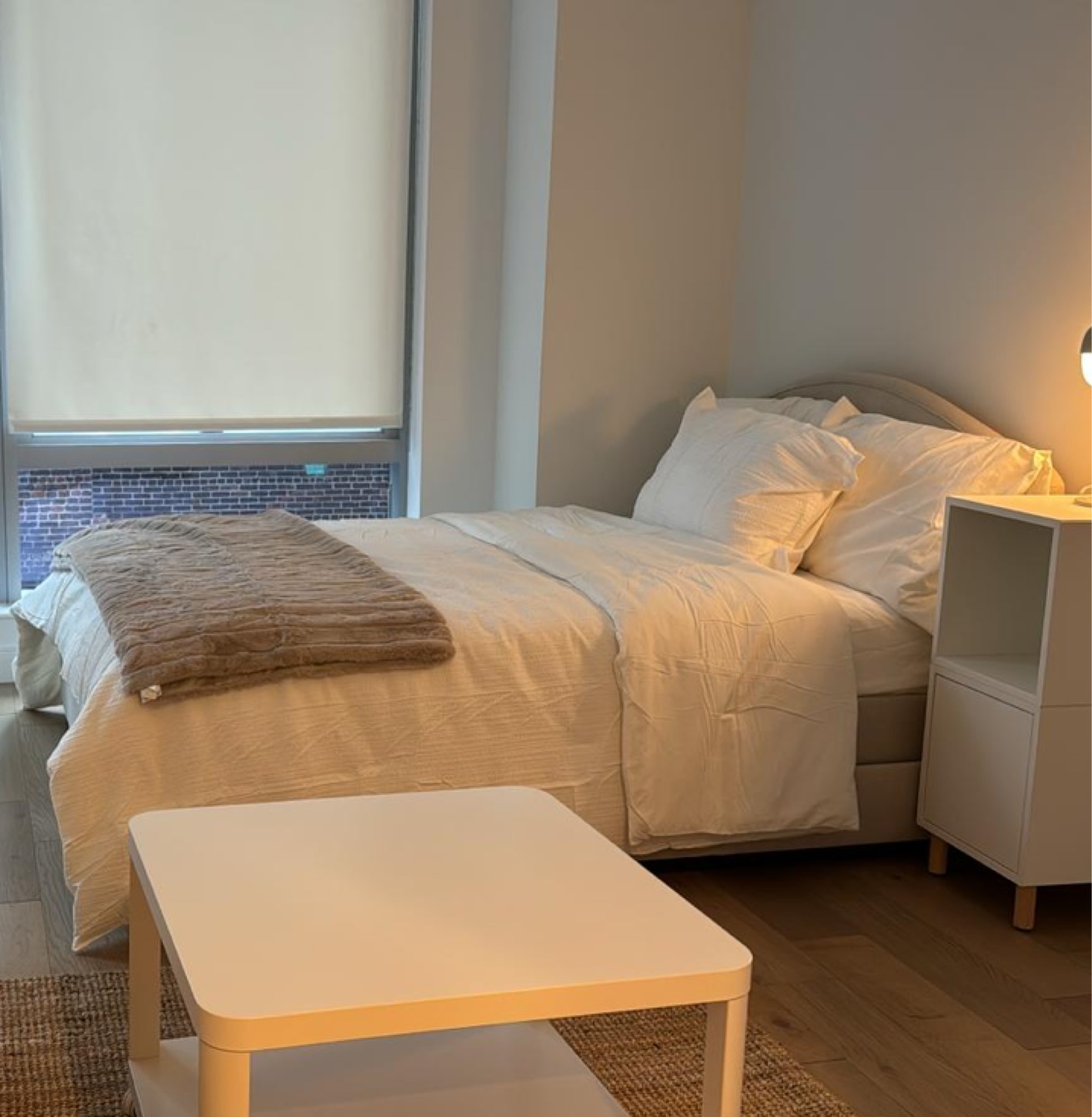 IKEA HAUGA Beige Upholstered Bed Frame - photo 2