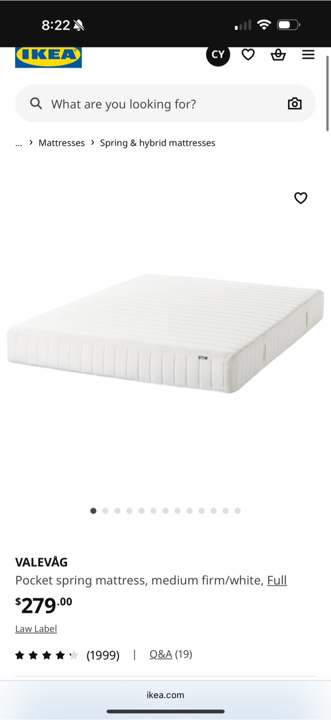 IKEA VALEVÅG Full Mattress