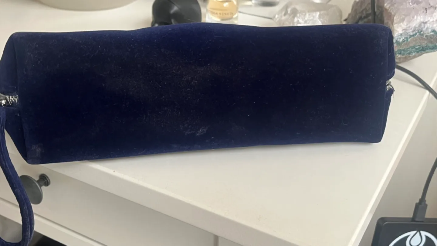 Swarovski Crystal-Embellished Velvet Cosmetic Bag image indicator(5)