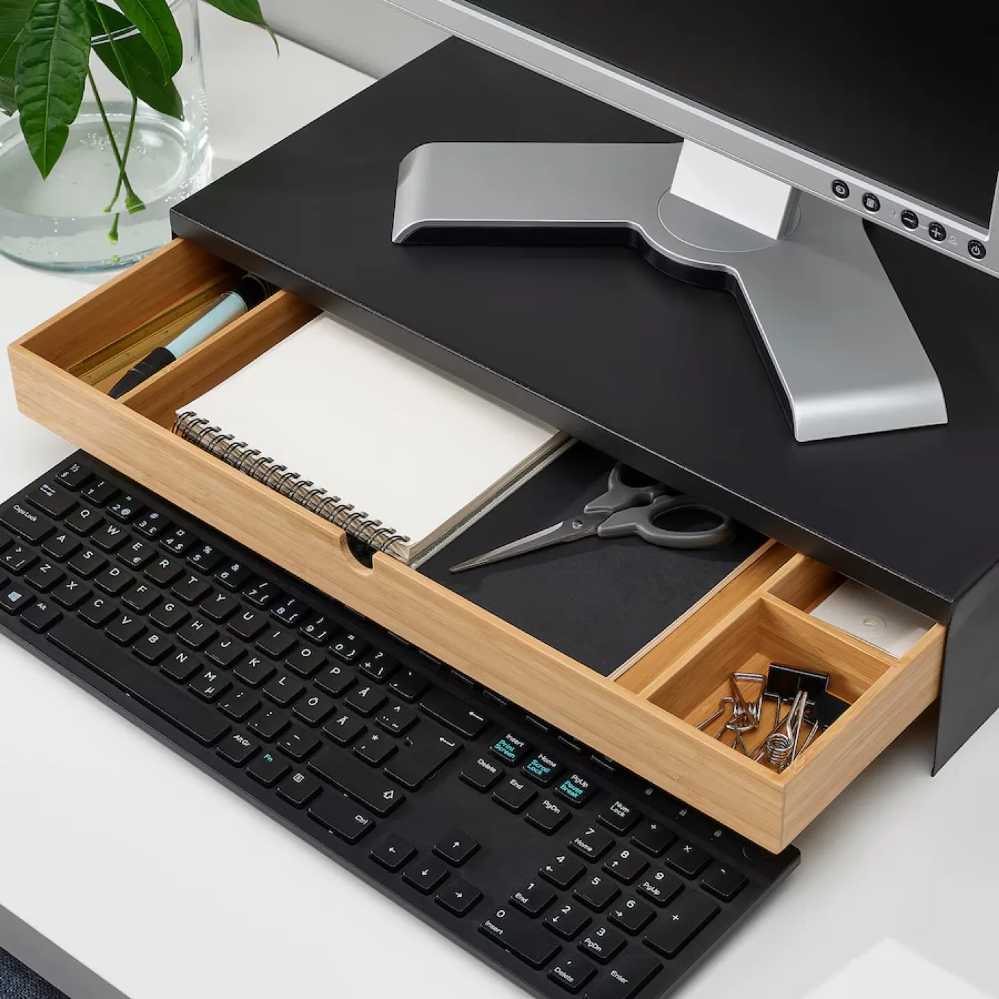 IKEA Elloven Monitor Stand with Drawer - Anthracite thumbnail