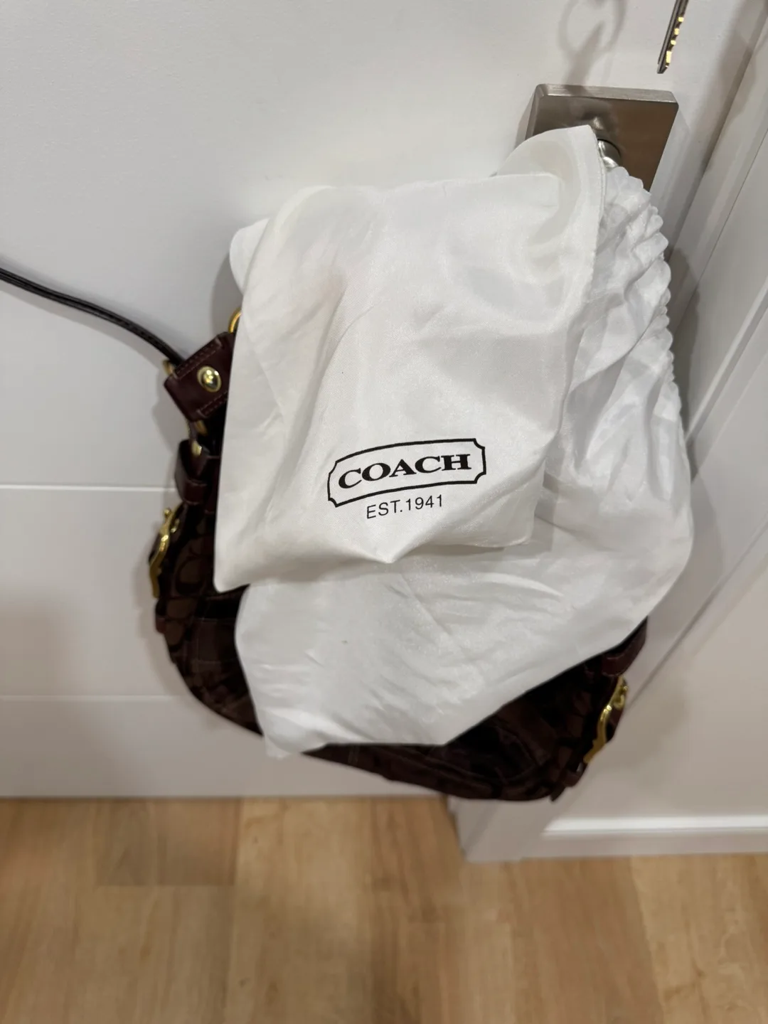 Coach Brown Patchwork Leather Shoulder Bag image indicator(2)