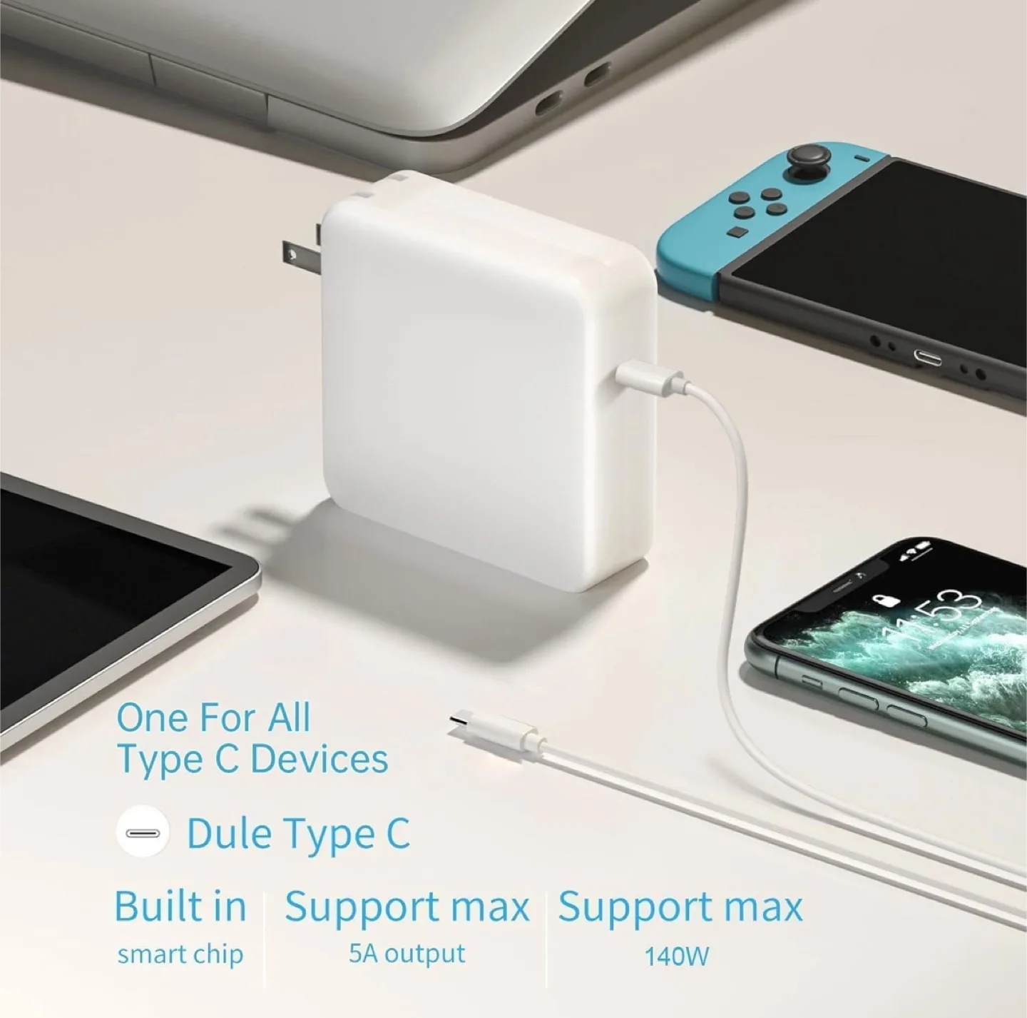 140W C to C Super Fast Charger 7.2 ft image indicator(5)