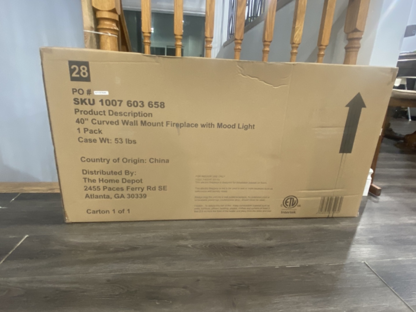 40" Curved Wall Mount Electric Fireplace with Mood Light - photo 2