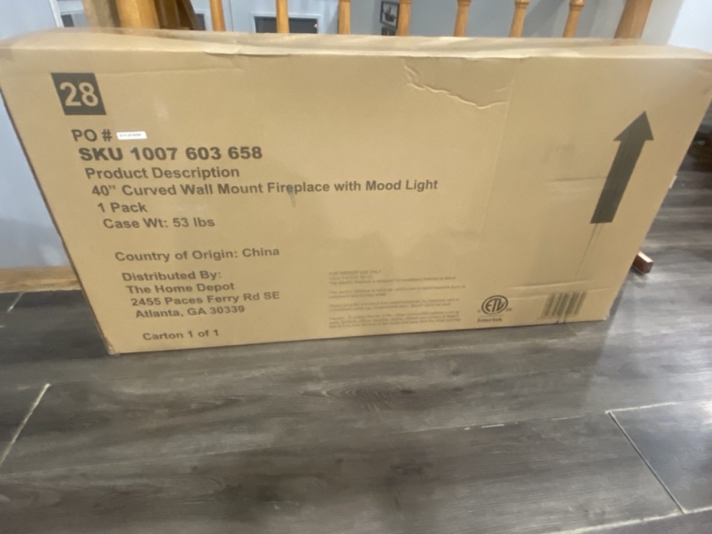 40" Curved Wall Mount Electric Fireplace with Mood Light - photo 3