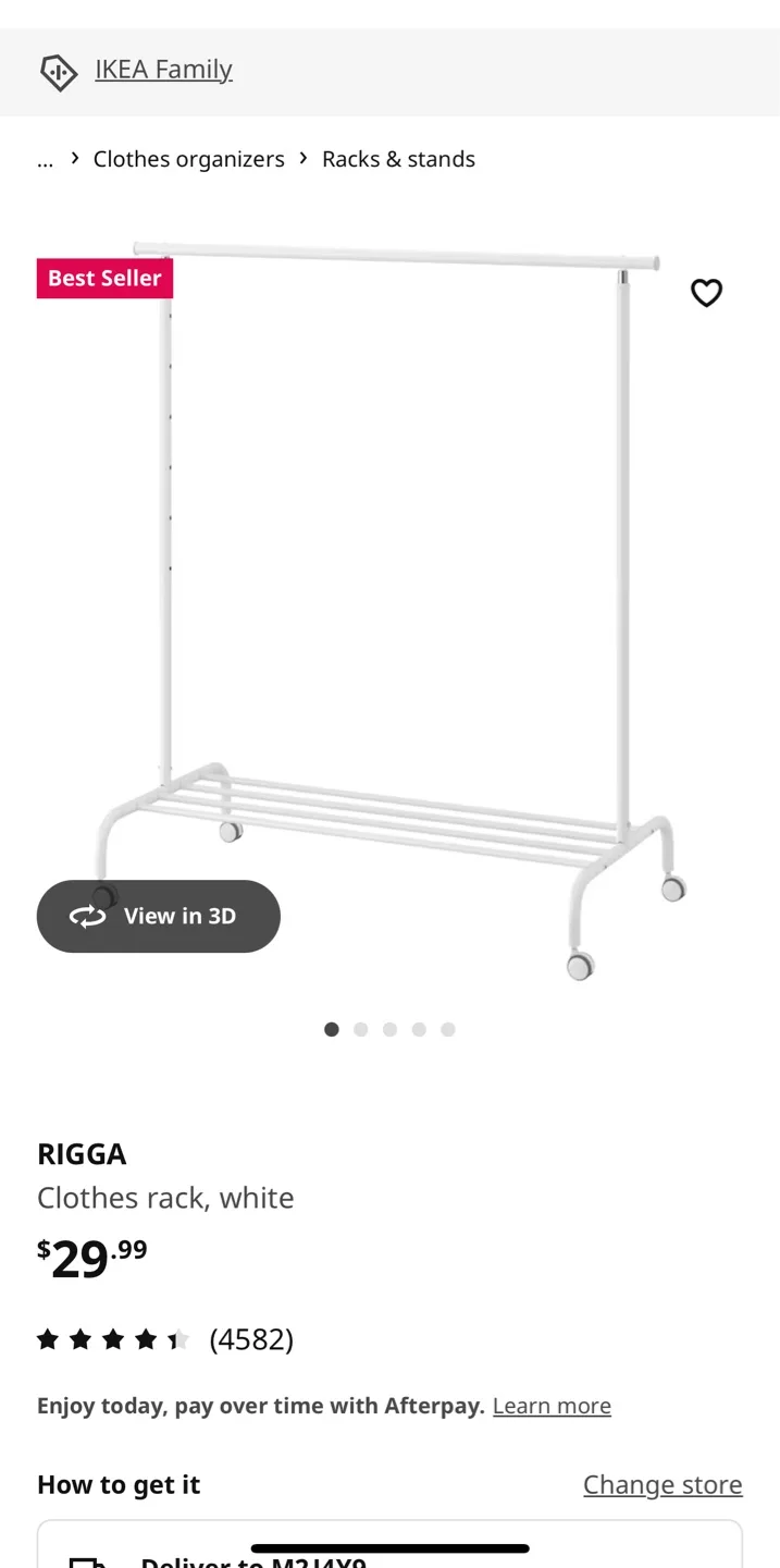 IKEA RIGGA Clothes Rack - White thumbnail
