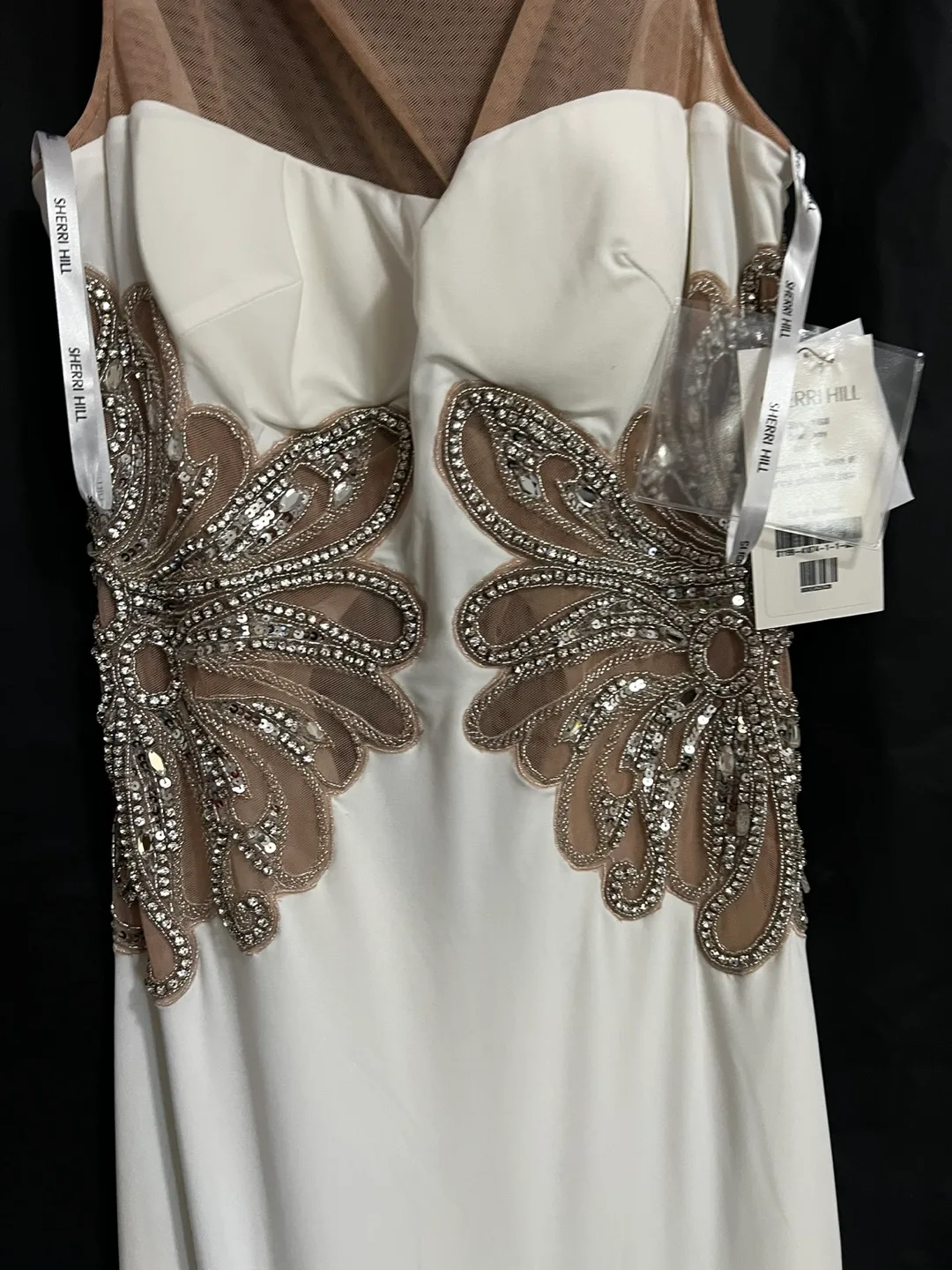 Sherri Hill 11030 Ivory Size 12 Beaded Gown image indicator(2)