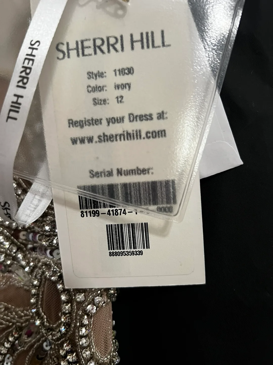 Sherri Hill 11030 Ivory Size 12 Beaded Gown image indicator(5)