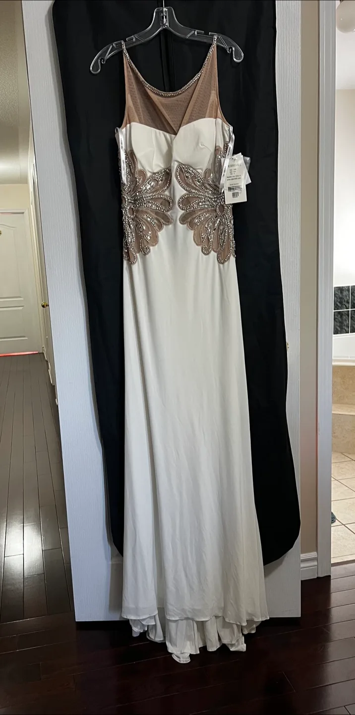 Sherri Hill 11030 Ivory Size 12 Beaded Gown image indicator(3)