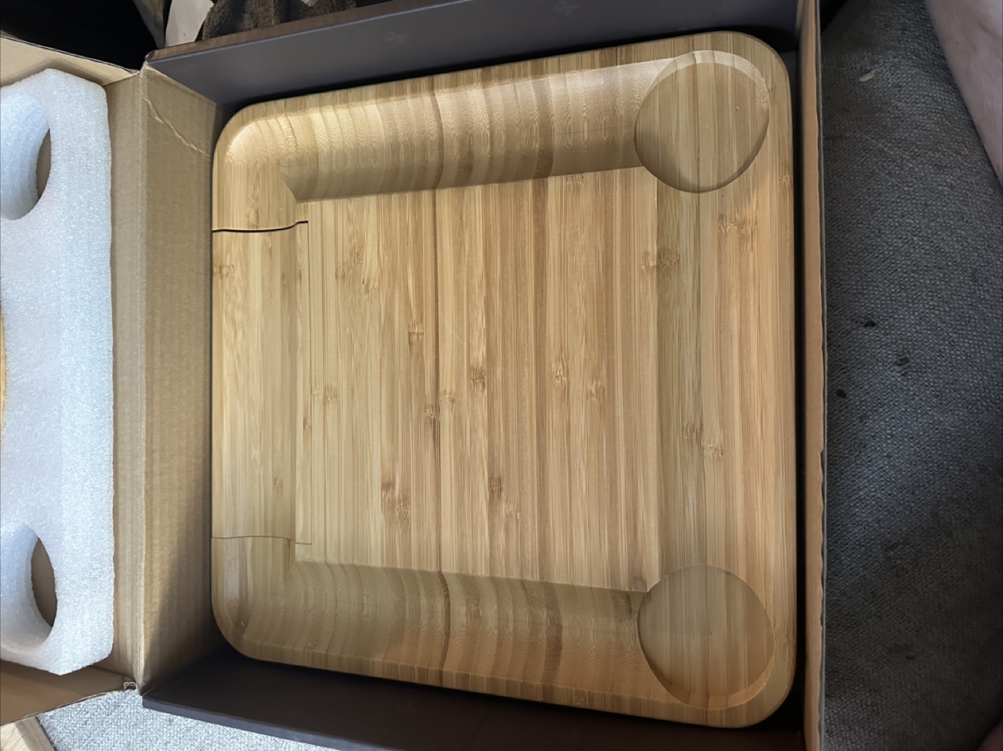 Smirly Bamboo Cheese Board and Serving Platter Set - photo 3