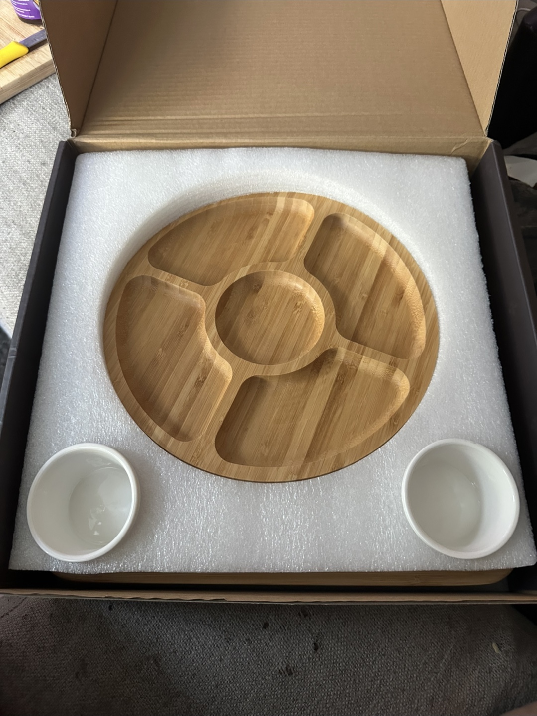 Smirly Bamboo Cheese Board and Serving Platter Set - photo 2