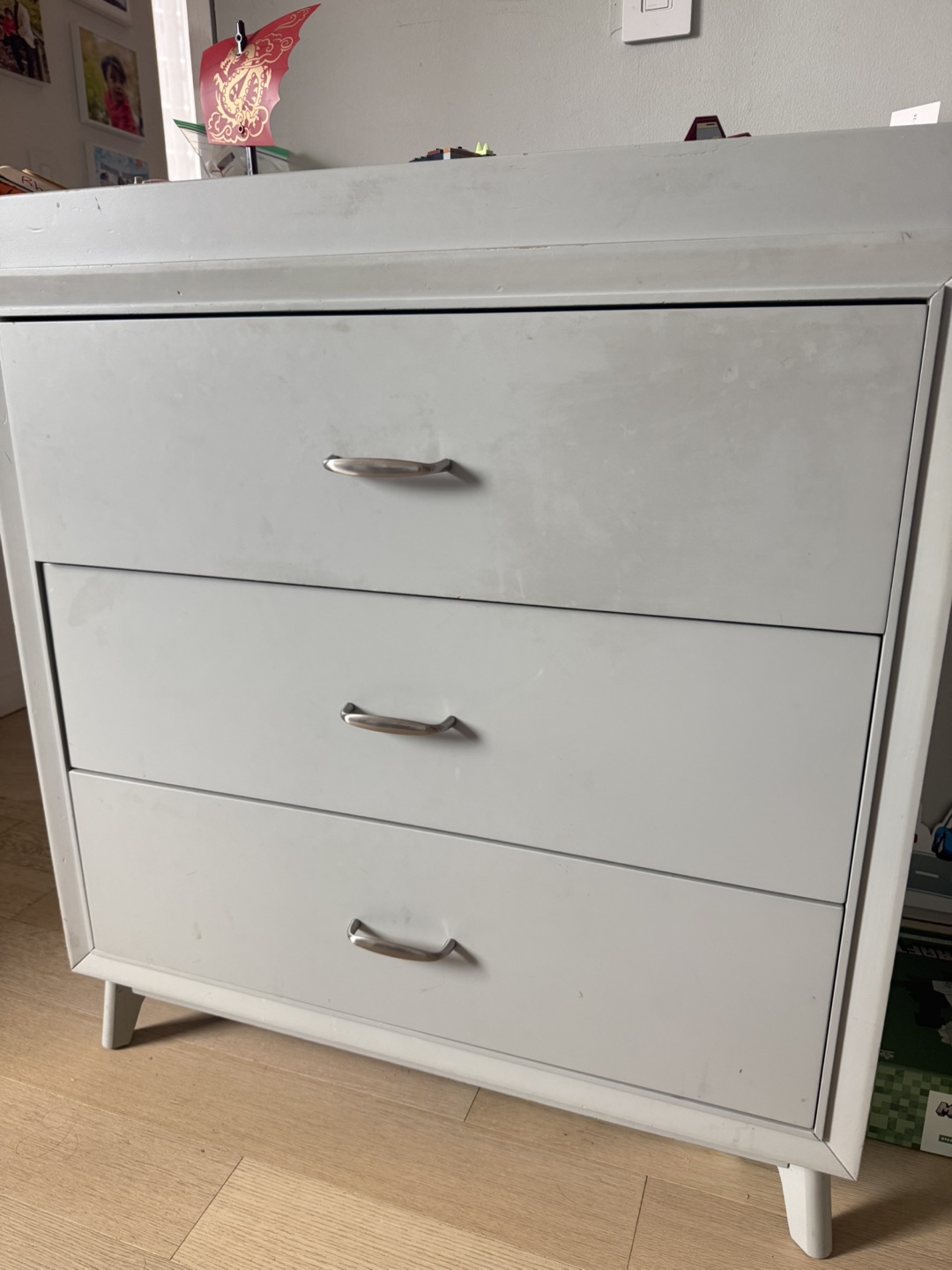Grey 3-Drawer Dresser + Changing Table