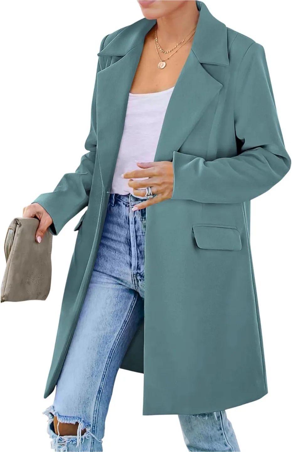 NEW! PRETTYGARDEN Size XL Long Blazer Jacket thumbnail