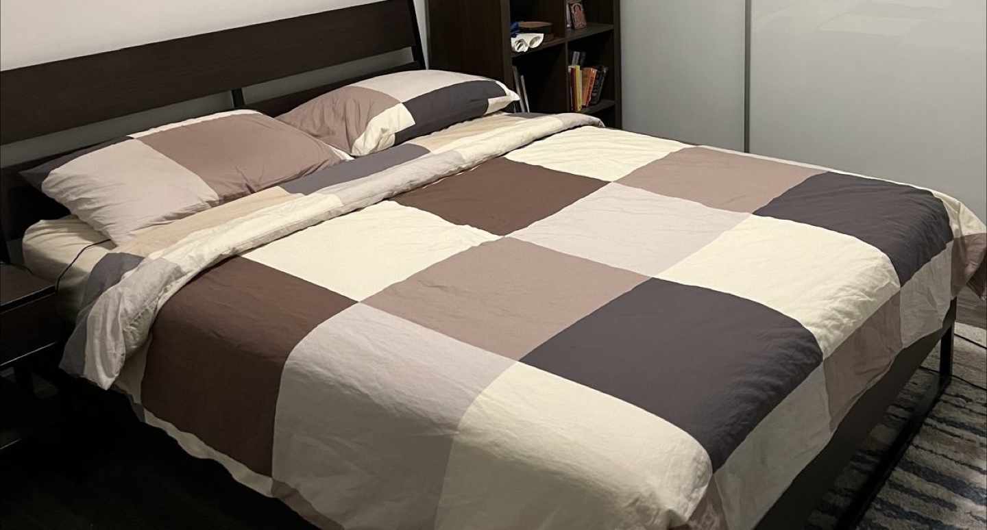 IKEA Brown Queen Size Bed Frame & Headboard