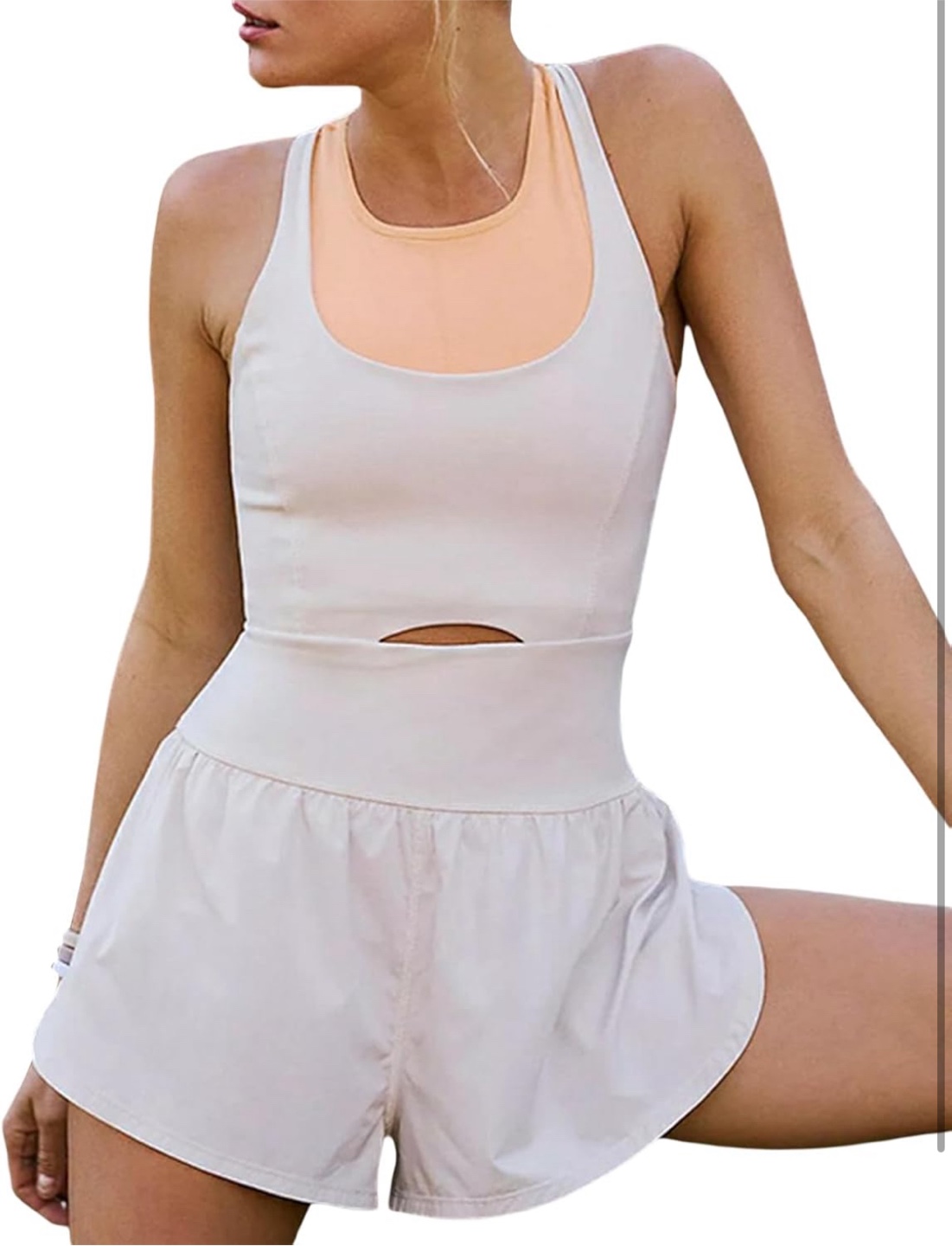 NEW! Women's White Cut-Out Activewear Romper - photo 3