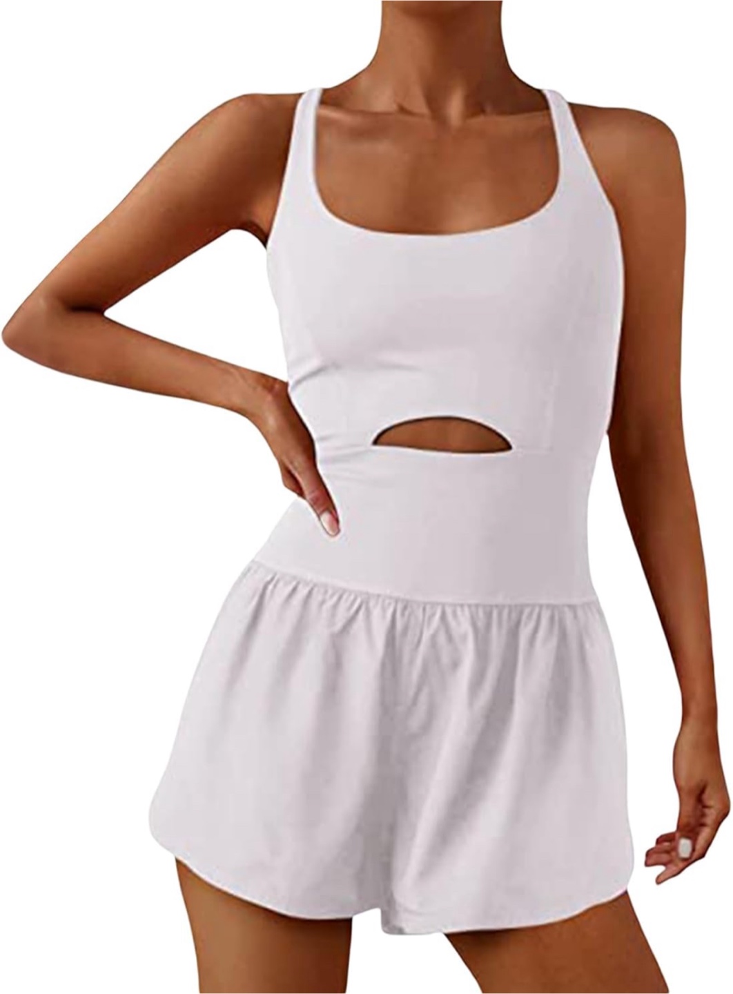 NEW! Women's White Cut-Out Activewear Romper