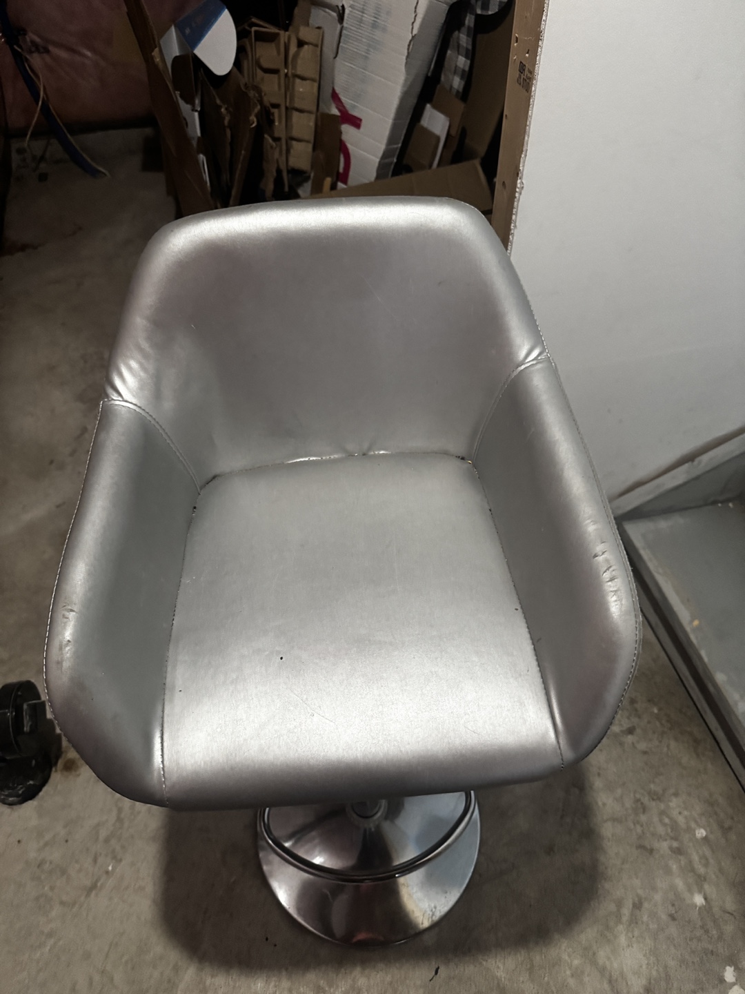 Silver Adjustable Bar Stool