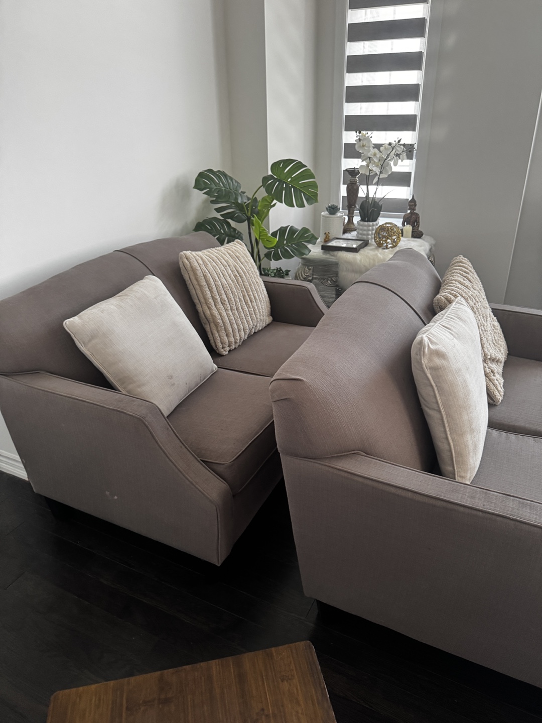 Brown Fabric Loveseats